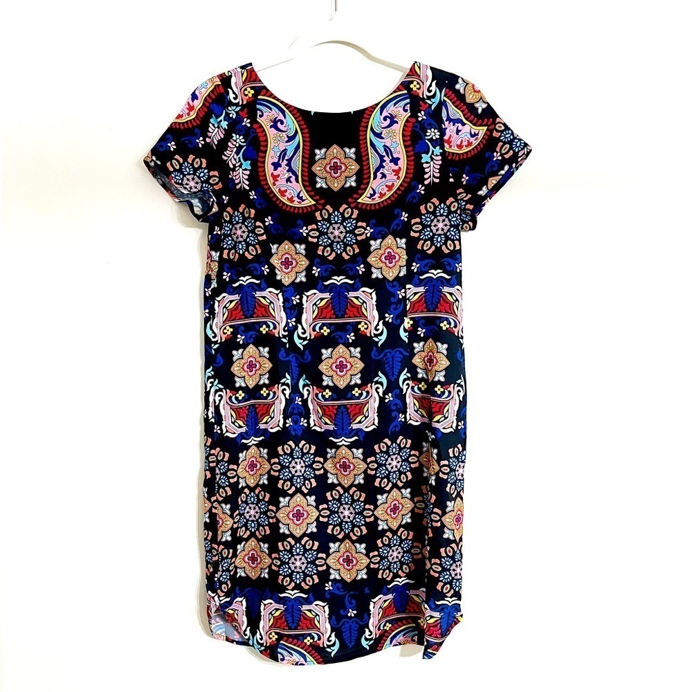 Yumi Kim Elana Black Paisley Printed‎ Zip-Up Mini Dress Style DR710 Size XS